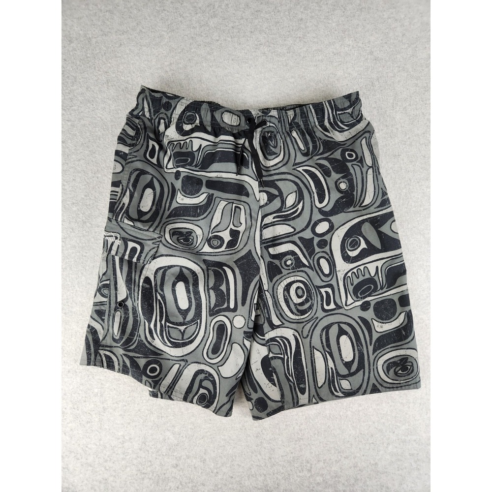 Eddie Bauer Shorts Swim Trunks Mens MEDIUM Mesh Lined Beach‎ Board Tribal Bold
